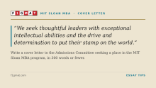 MIT Sloan MBA Cover Letter Tips